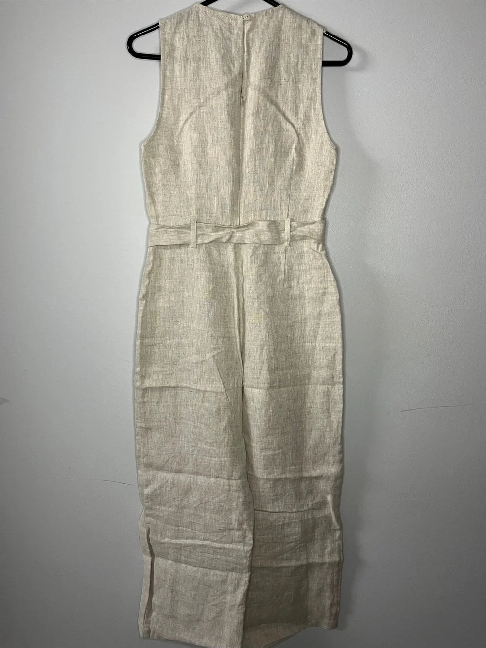 Reformation Naomi linen jumpsuit in oatmeal size 2 petite minimalist